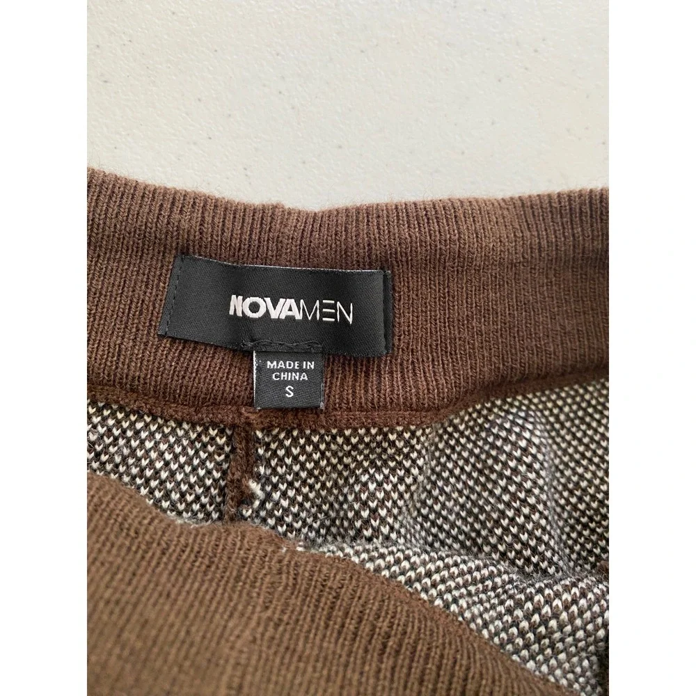 NOVAMEN Mens Sm Boho Western Festival Bandana Knit Shorts Cowboycore Rustic Luxe